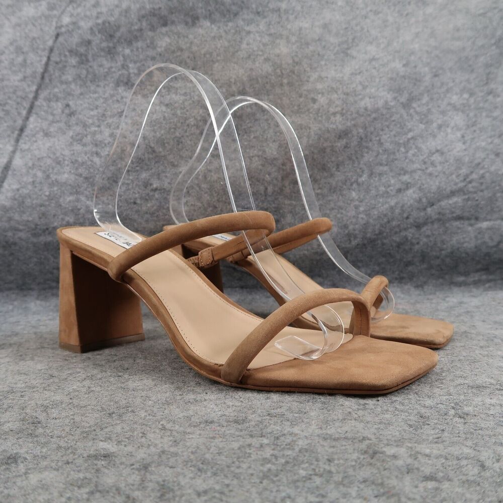 Steve Madden Shoes Womens 10 Sandal Mule Pumps Double Strap Leather Brown Lilah